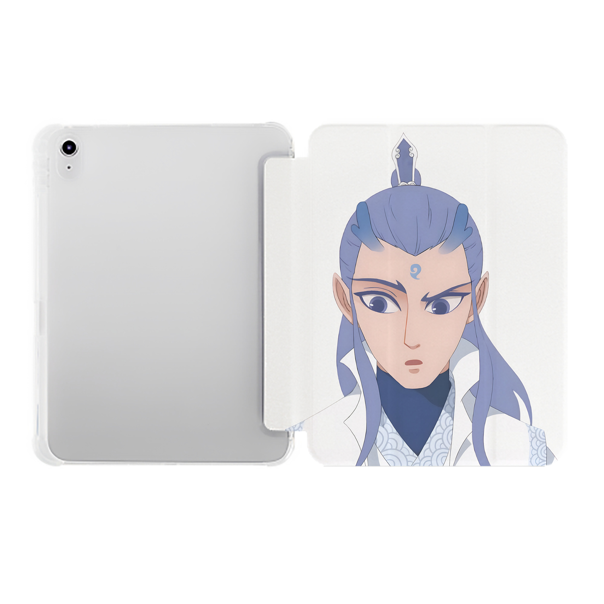（画像用） Ne Zha 2 ナタ 魔童の大暴れ IPad ケース ペン収納付き 三つ折りスタンド PUレザー×シリコン 対応機種9.5/10.5/10.9インチ